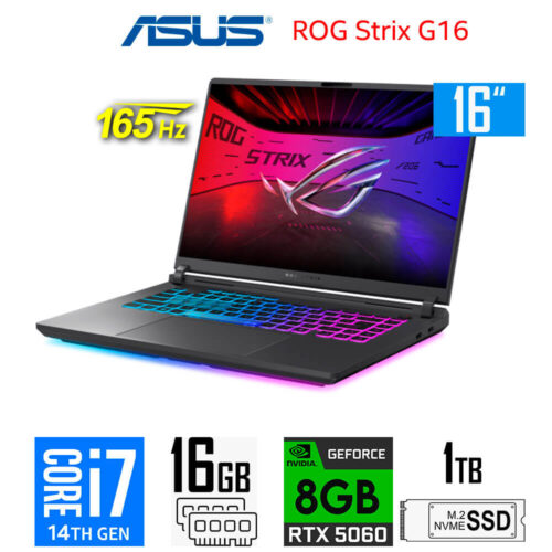 Asus ROG Strix G16 (2025), Core i7-14650HX, 8GB RTX5060, 16GB RAM, 1TB SSD, 16&#8243; WUXGA 165Hz